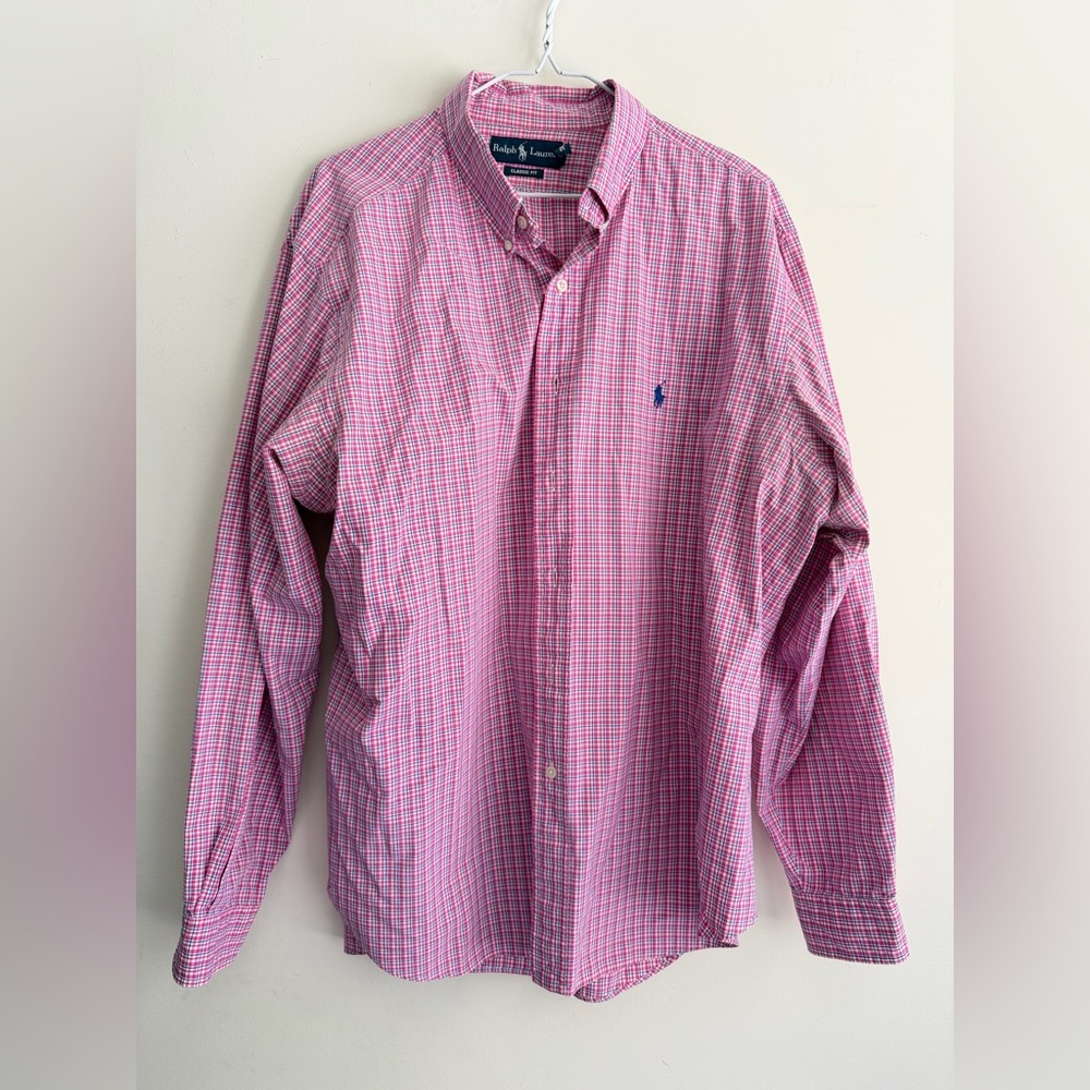 Ralph Lauren men’s long sleeve button up down shirt xl classic fit